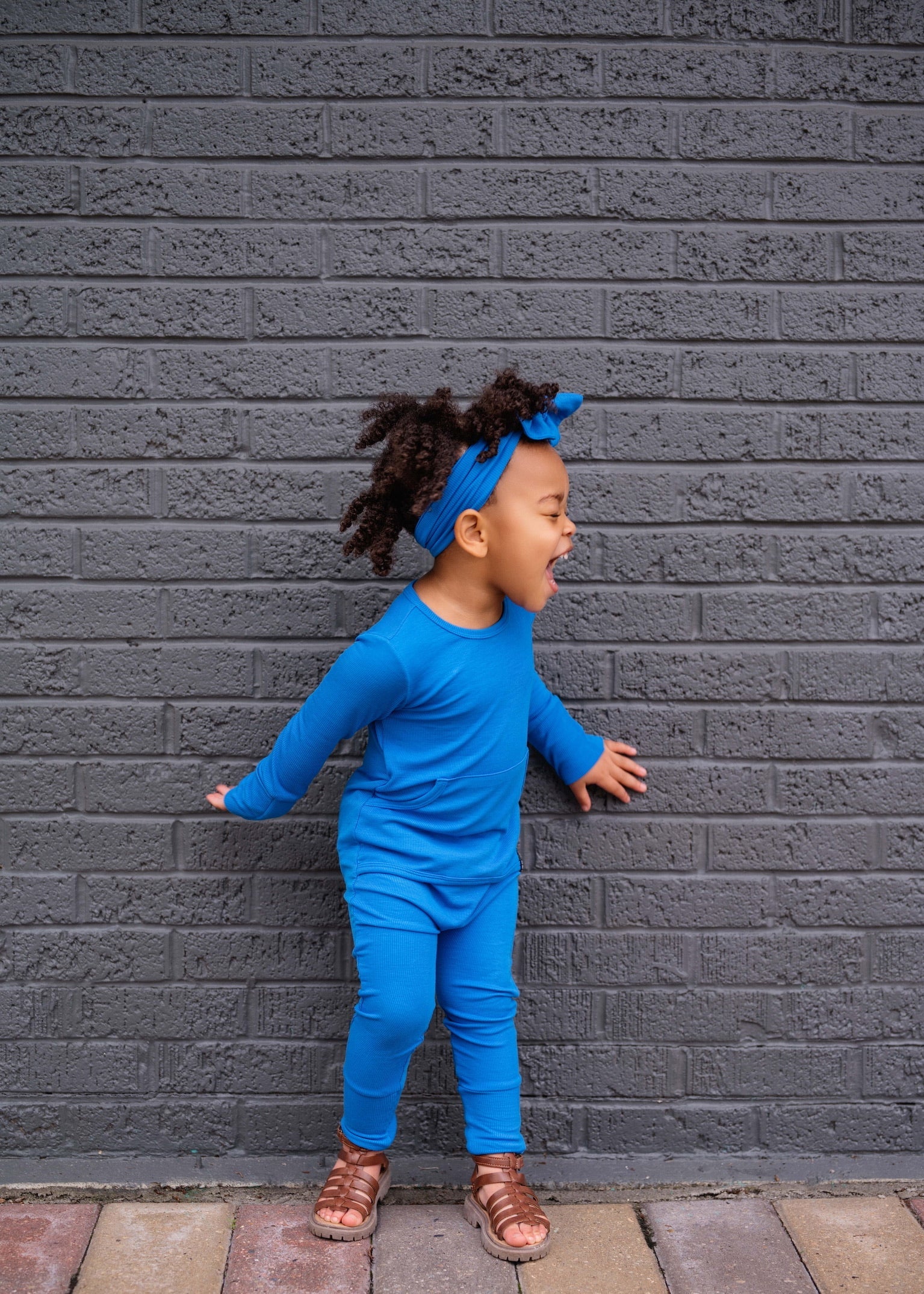 Front Opening Ready Set Romper® in Ribbed Sapphire
