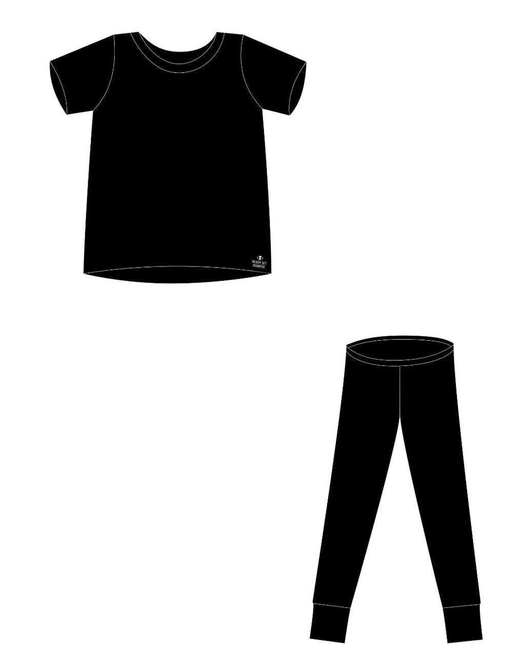 2 pc Loungewear Set in Ribbed Essential Midnight