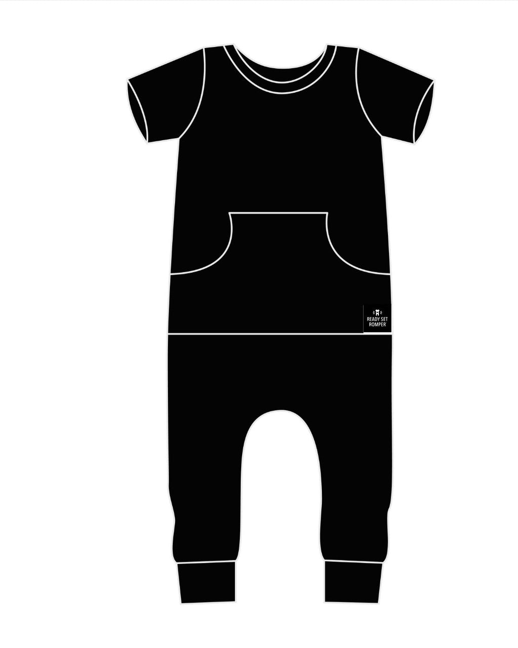 Front Opening Ready Set Romper® in Ribbed Essential Midnight