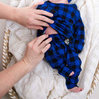 Front Opening Ready Set Romper® in Blue Buffalo Plaid