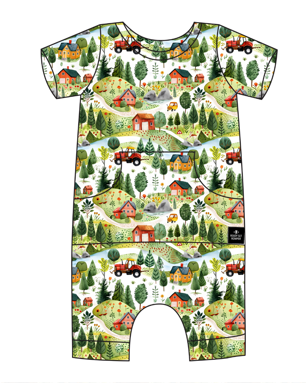 Front Opening Ready Set Romper® Shortie in Farmland