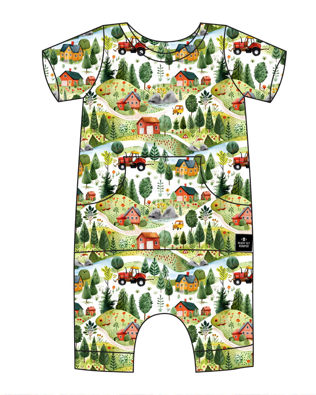 Front Opening Ready Set Romper® Shortie in Farmland