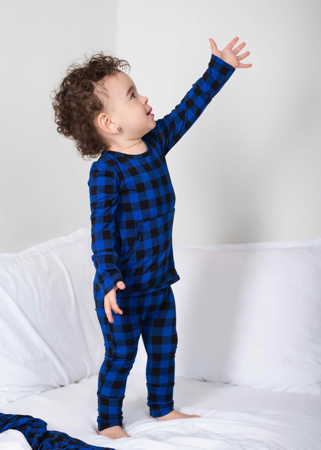 Front Opening Ready Set Romper® in Blue Buffalo Plaid