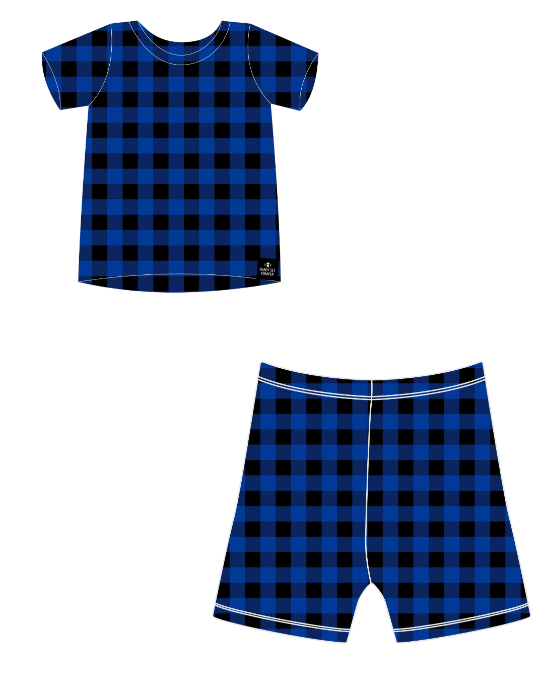2 pc Loungewear Set in Blue Buffalo Plaid