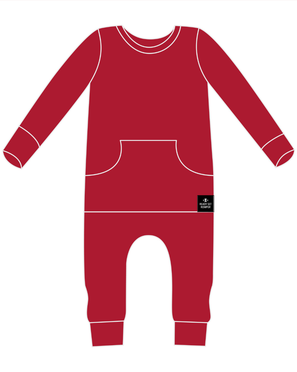 Front Opening Ready Set Romper® in Ribbed Crimson