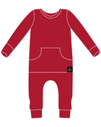 Front Opening Ready Set Romper® in Ribbed Crimson