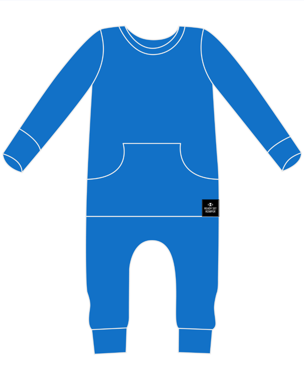 Front Opening Ready Set Romper® in Ribbed Sapphire