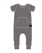 Front Opening Ready Set Romper® in Ribbed Stormy