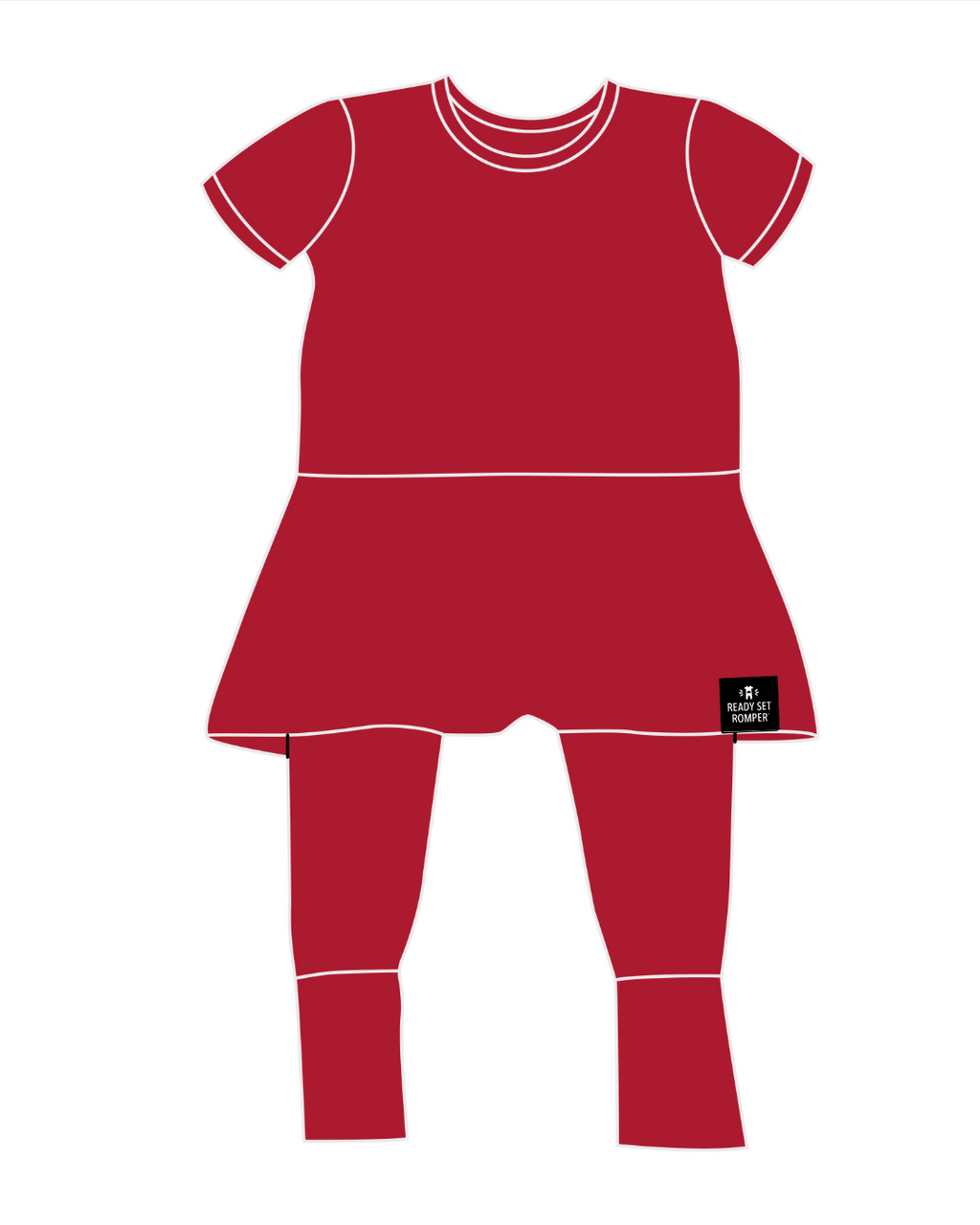 Reversible Opening Ready Set Romper® Twirl in Ribbed Crimson