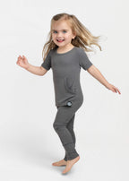 Front Opening Ready Set Romper® in Ribbed Stormy