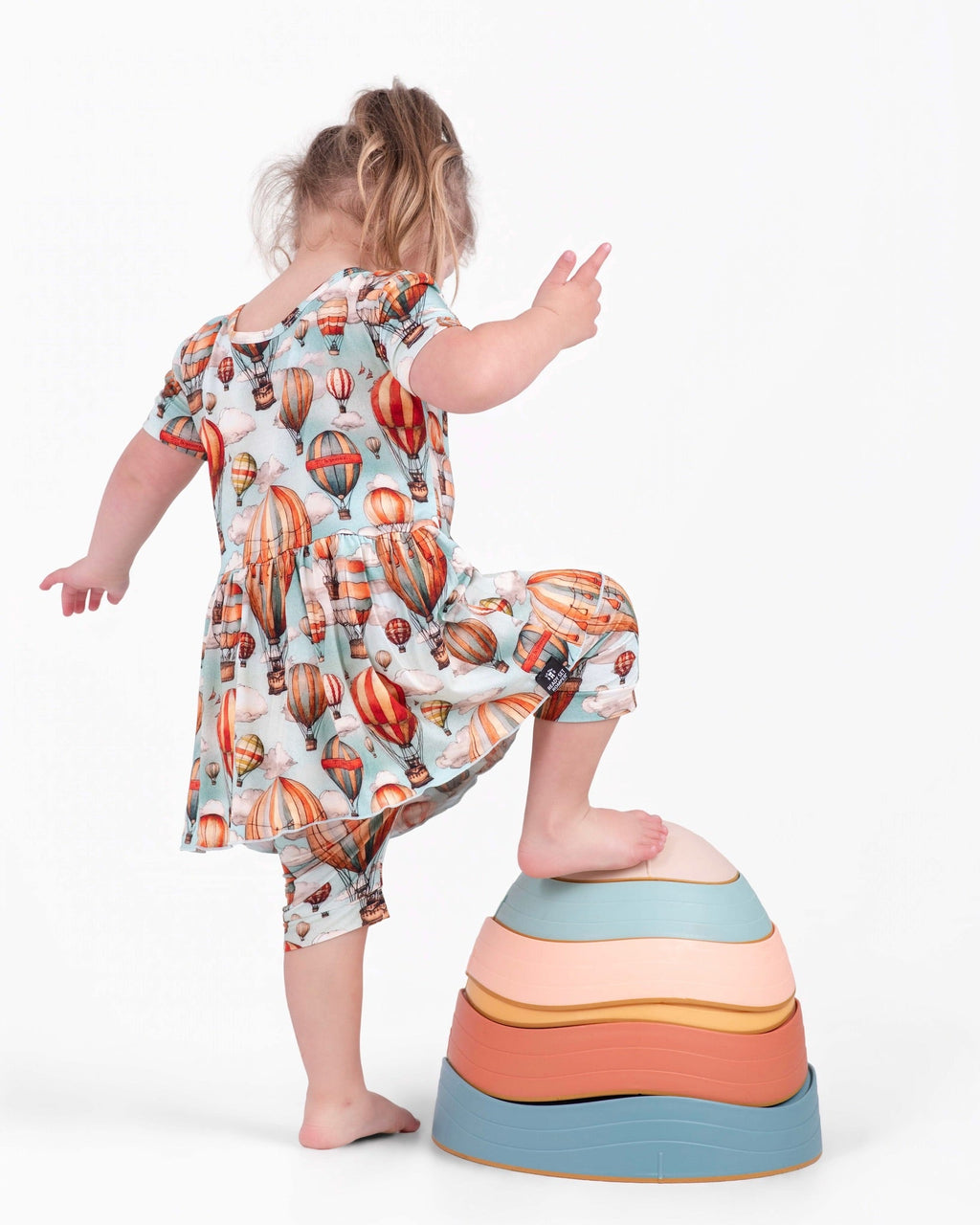 Reversible Opening Ready Set Romper® Shortie Twirl in Catch Me in the Clouds
