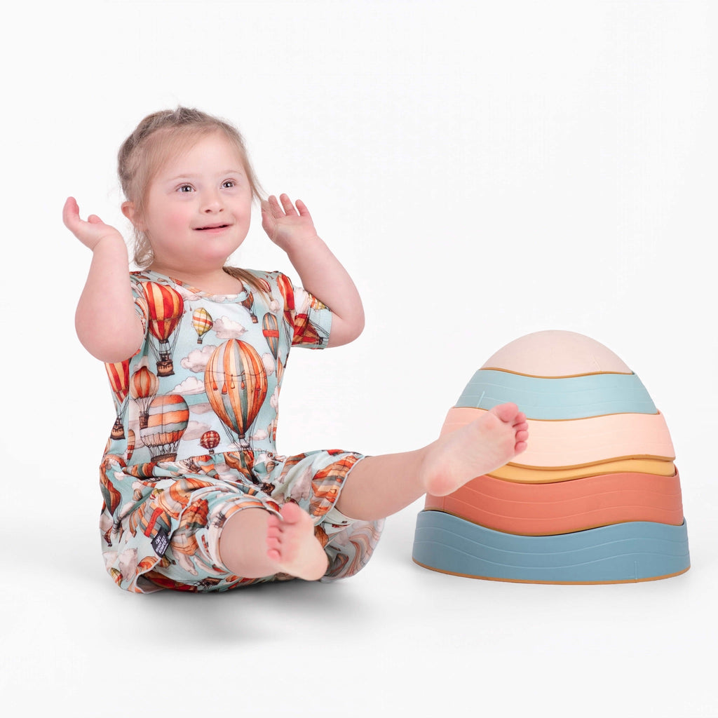 Reversible Opening Ready Set Romper® Shortie Twirl in Catch Me in the Clouds