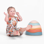 Reversible Opening Ready Set Romper® Shortie Twirl in Catch Me in the Clouds