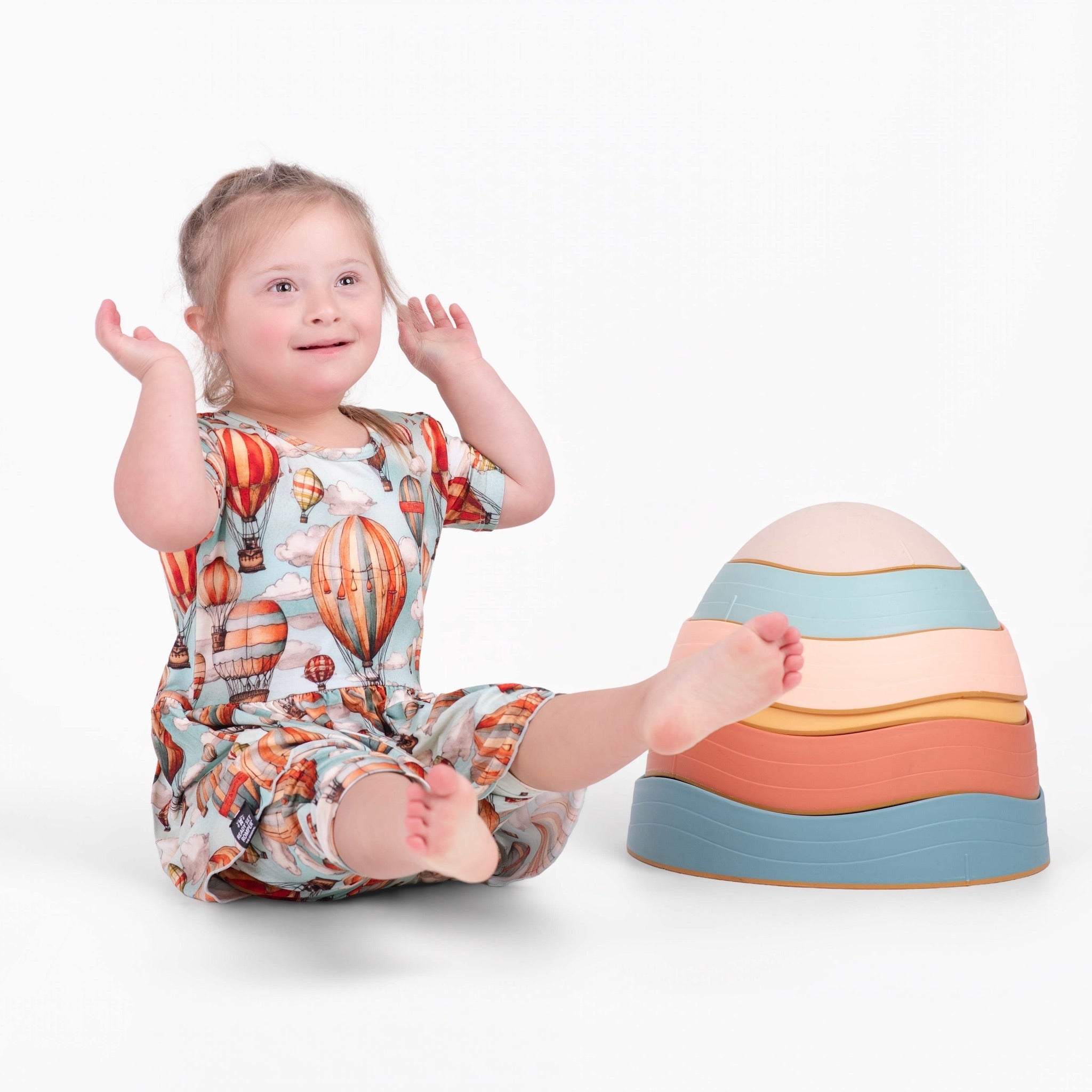 Reversible Opening Ready Set Romper® Shortie Twirl in Catch Me in the Clouds