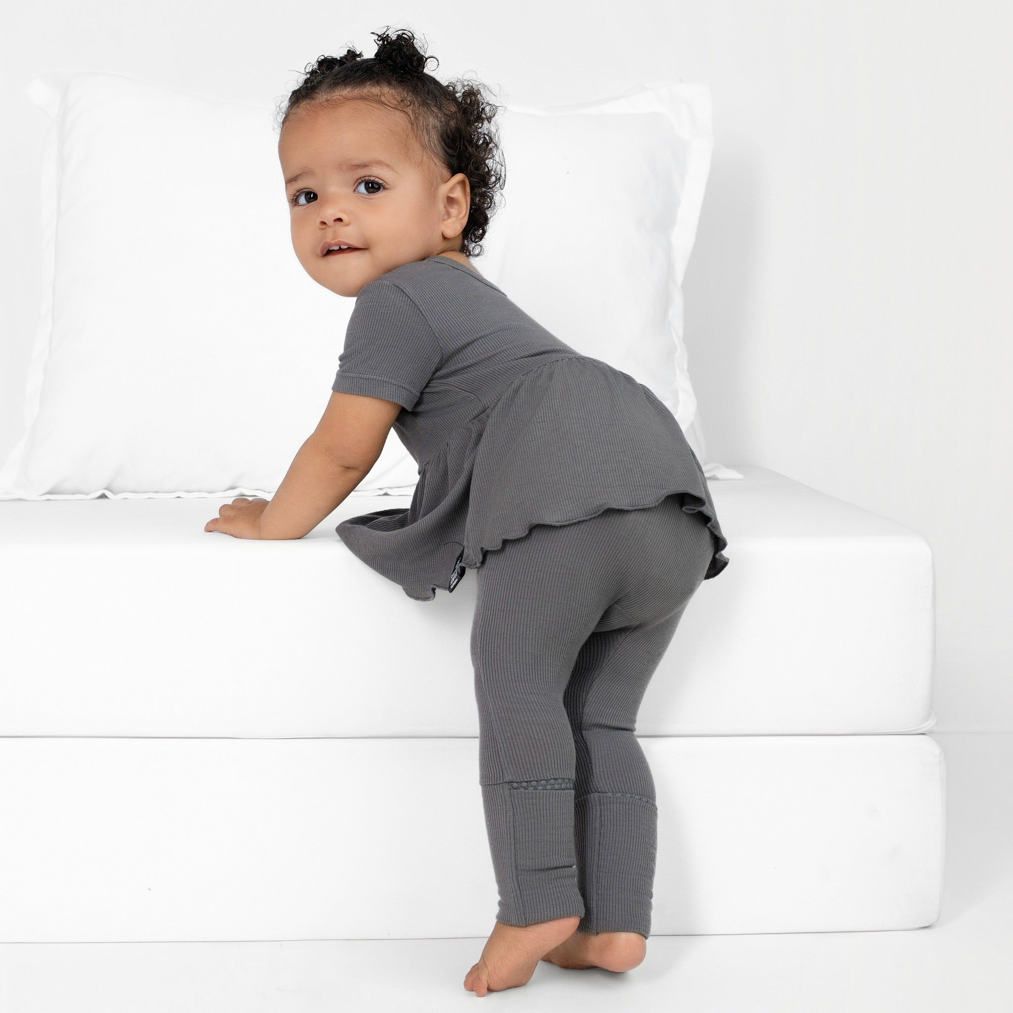 Reversible Opening Ready Set Romper® Twirl in Ribbed Stormy