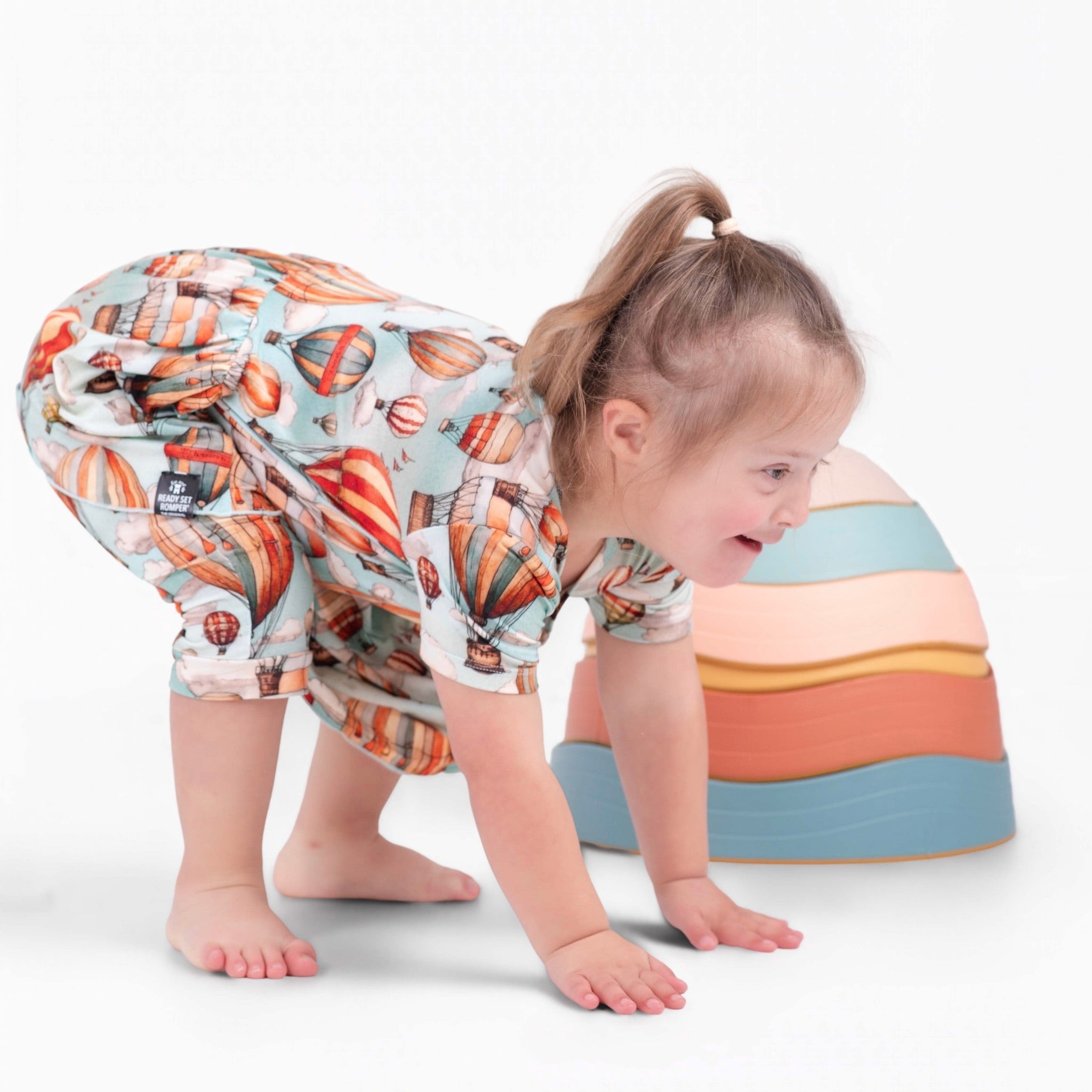 Reversible Opening Ready Set Romper® Shortie Twirl in Catch Me in the Clouds