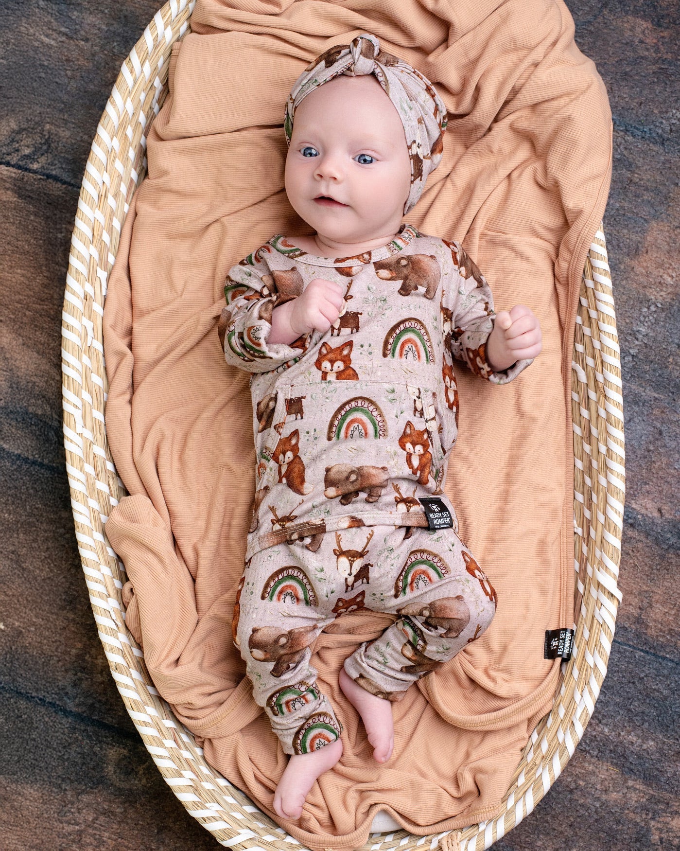 Front Opening Ready Set Romper® in Woodland Animals