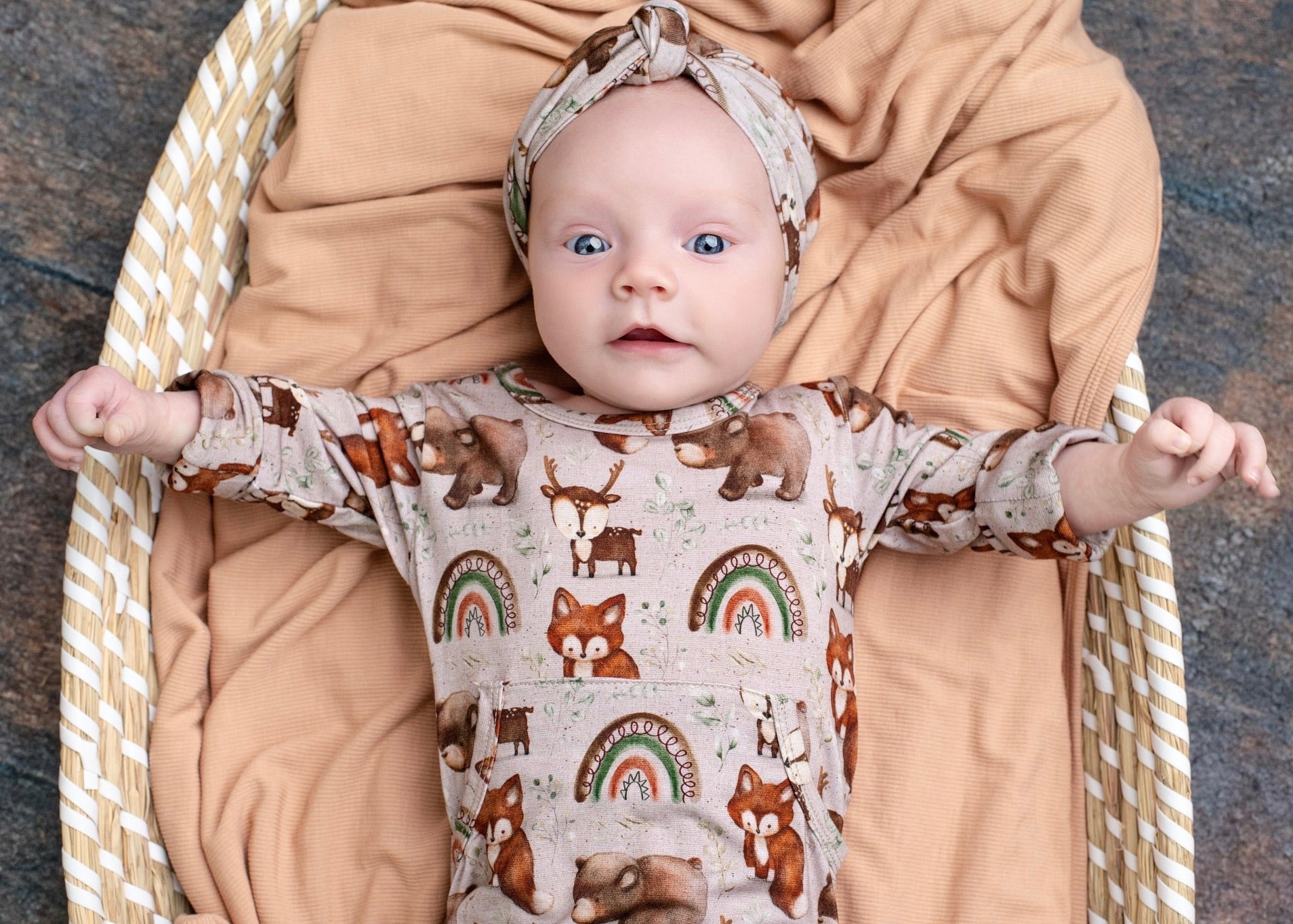 Front Opening Ready Set Romper® in Woodland Animals