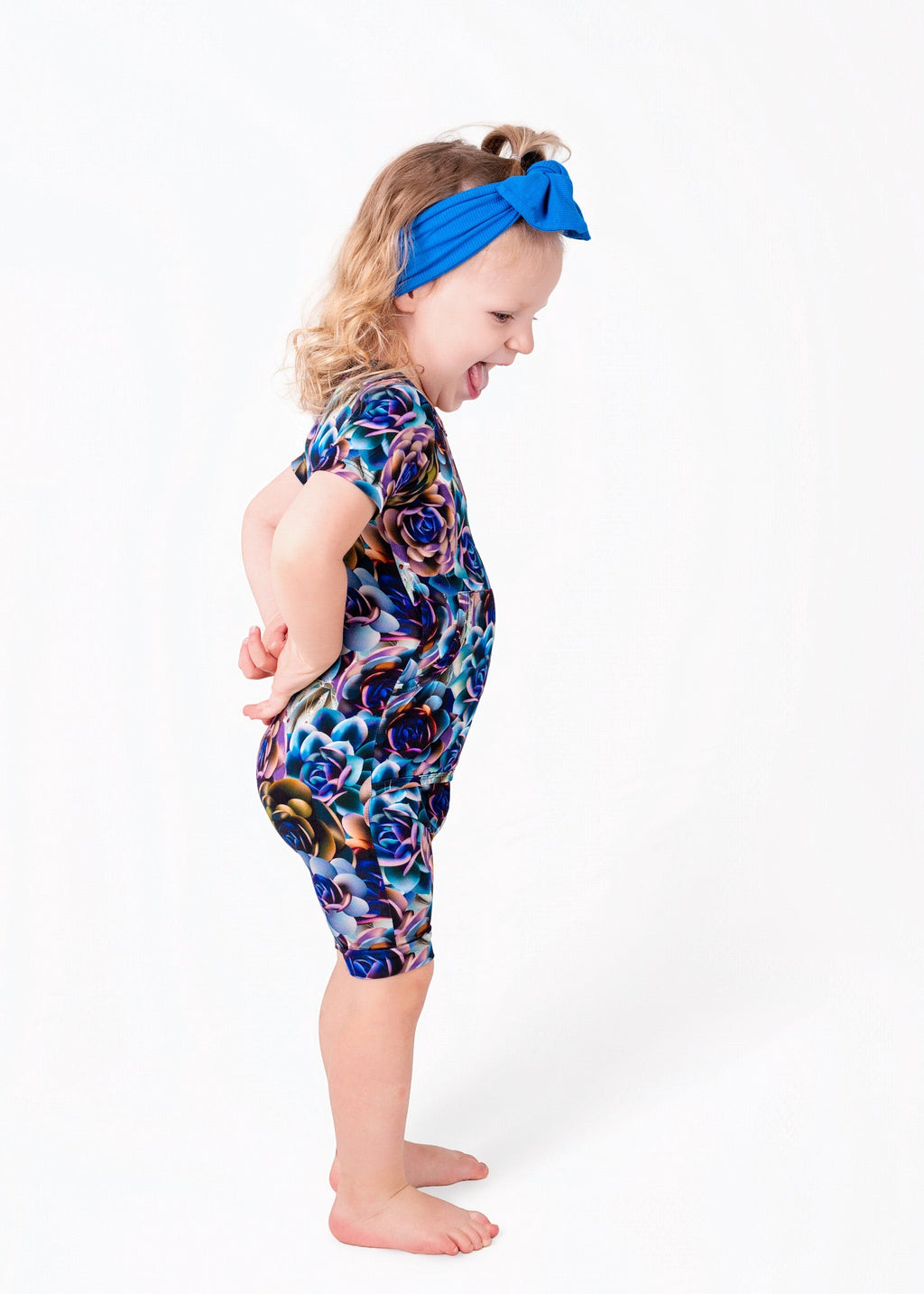 Front Opening Ready Set Romper® Shortie in Electric Garden