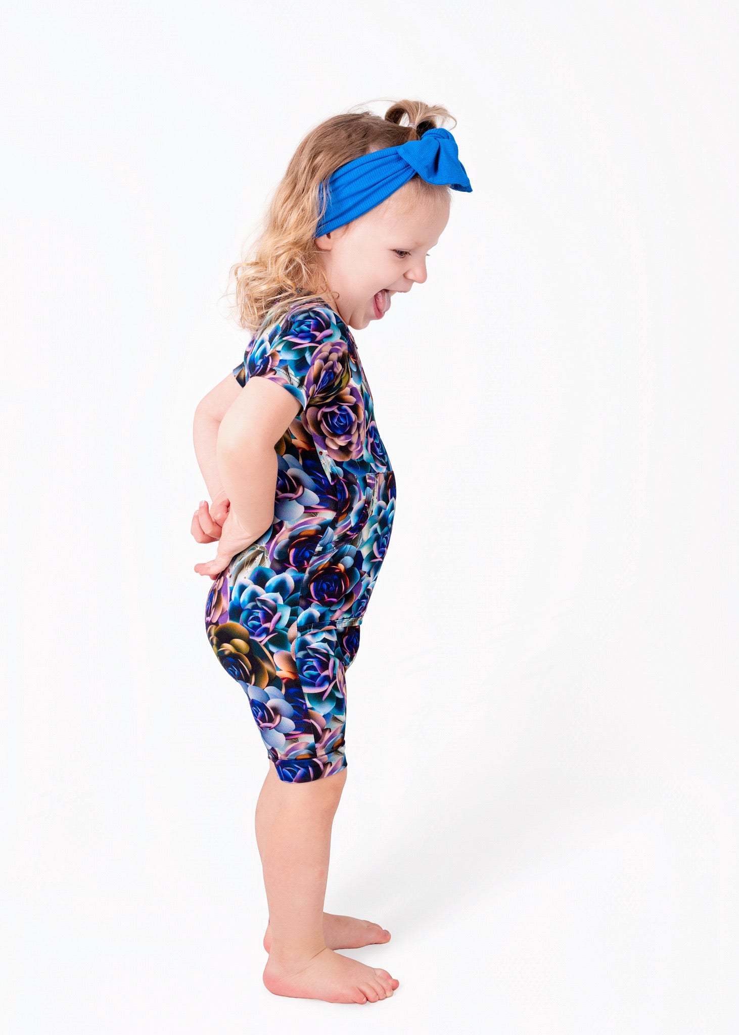 Front Opening Ready Set Romper® Shortie in Electric Garden