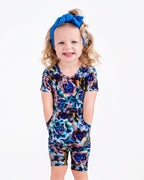 Front Opening Ready Set Romper® Shortie in Electric Garden