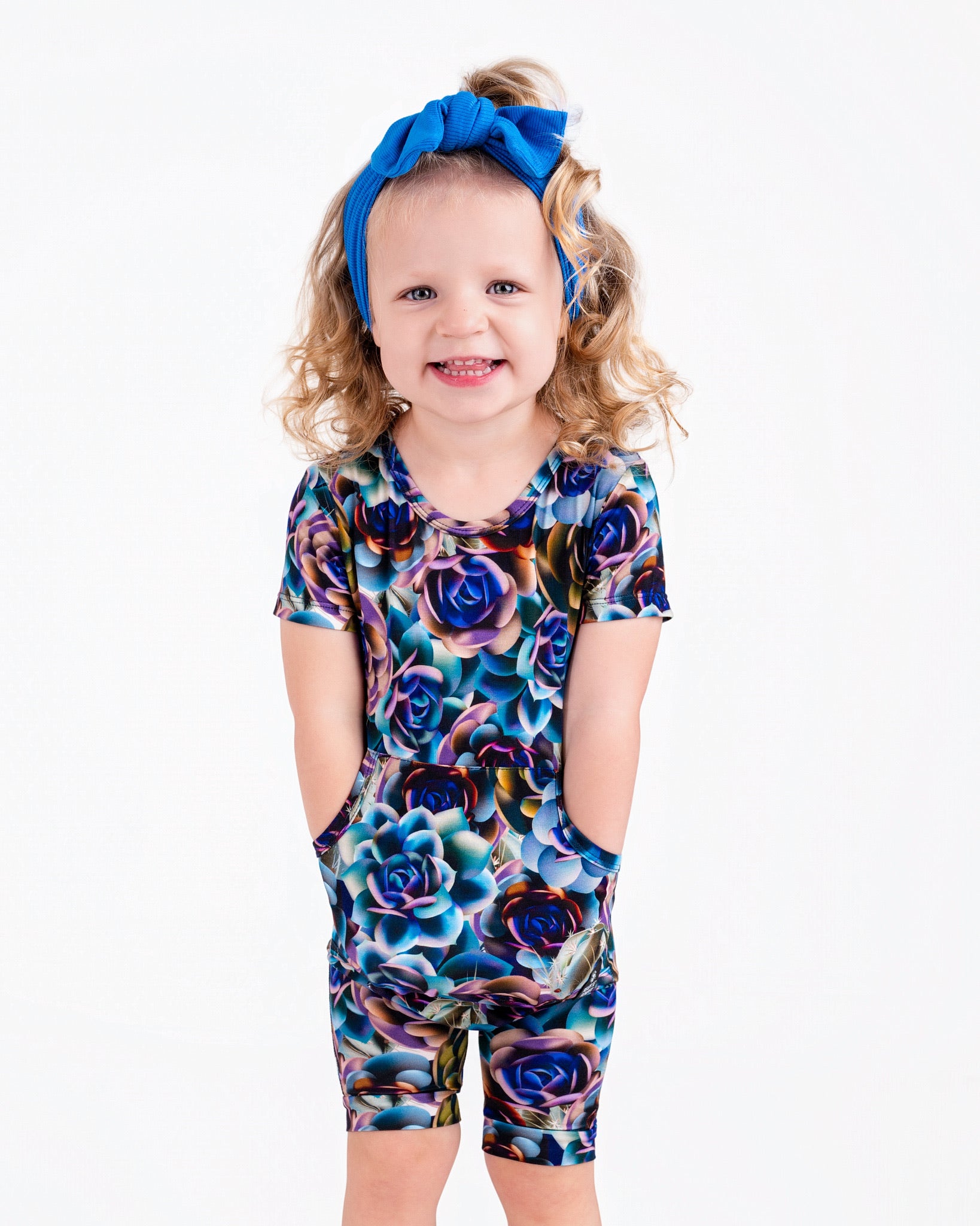 Front Opening Ready Set Romper® Shortie in Electric Garden