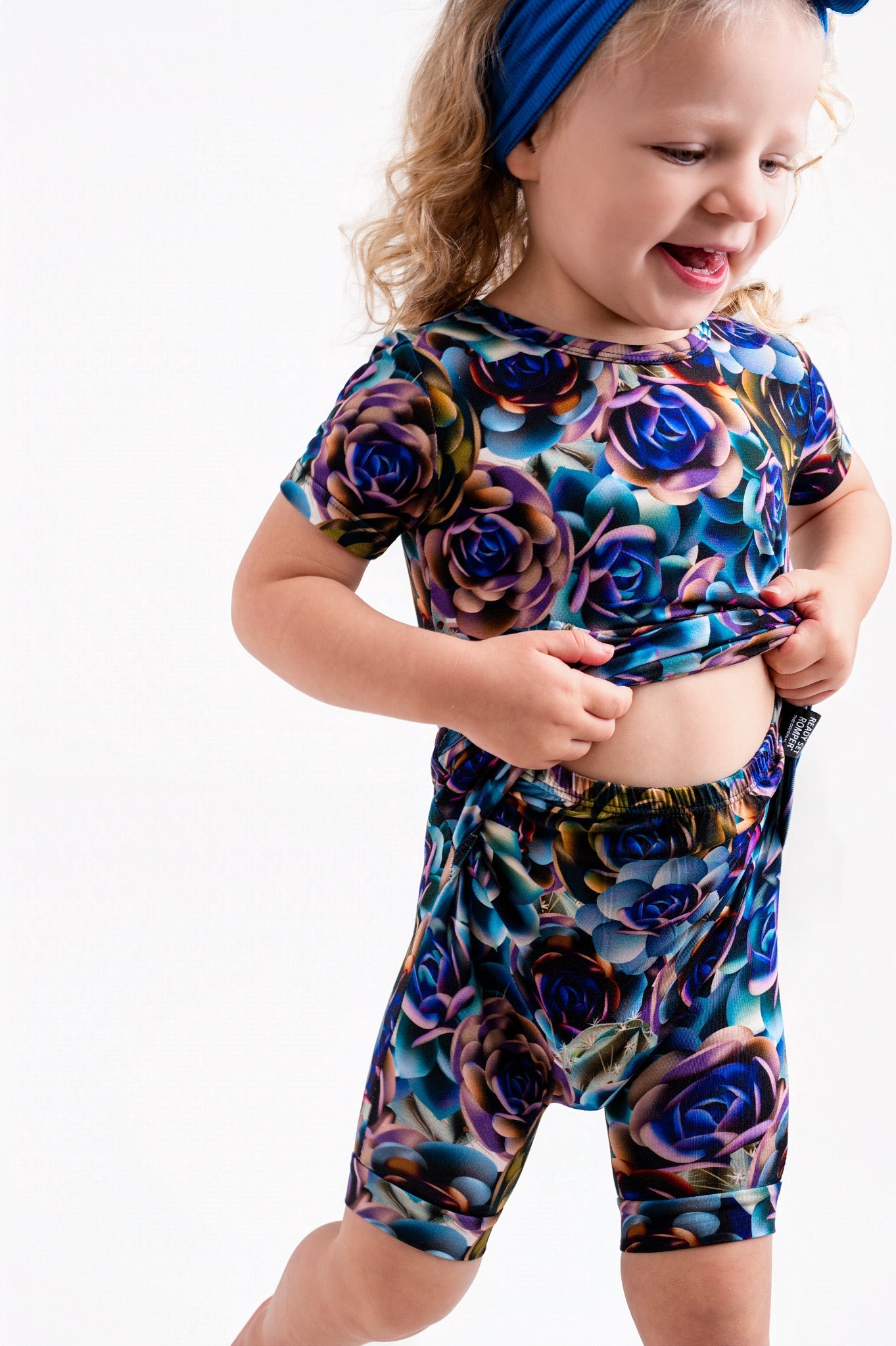 Front Opening Ready Set Romper® Shortie in Electric Garden