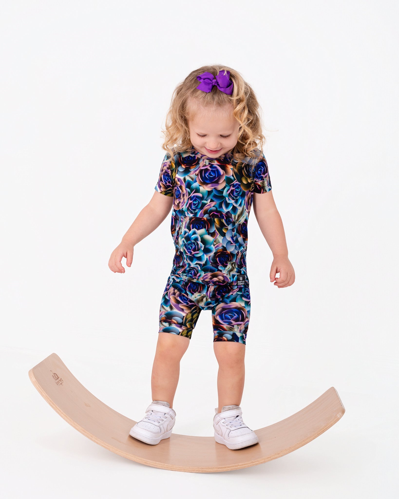 Front Opening Ready Set Romper® Shortie in Electric Garden