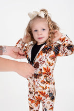 Front Opening Ready Set Romper® ZIP-IT! in Mushrooms