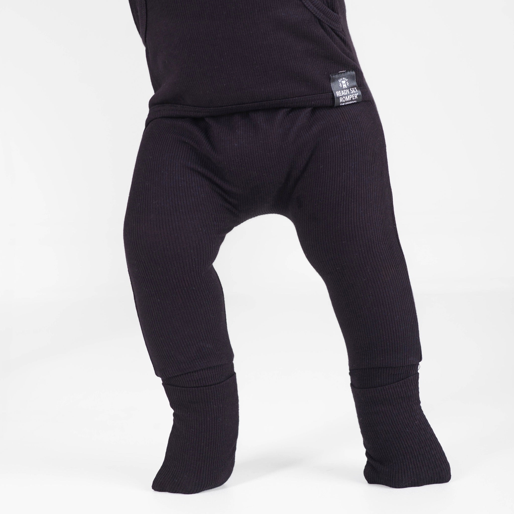 Front Opening Ready Set Romper® in Ribbed Essential Midnight