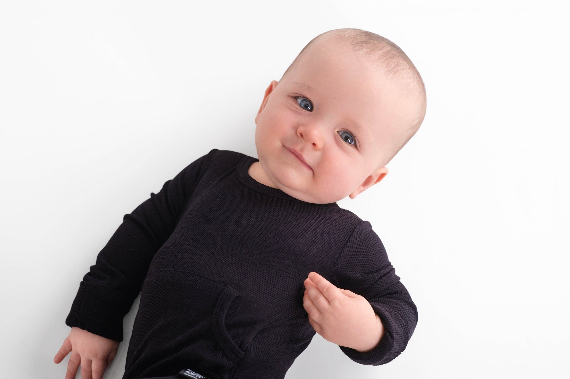 Front Opening Ready Set Romper® in Ribbed Essential Midnight