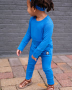 Front Opening Ready Set Romper® in Ribbed Sapphire