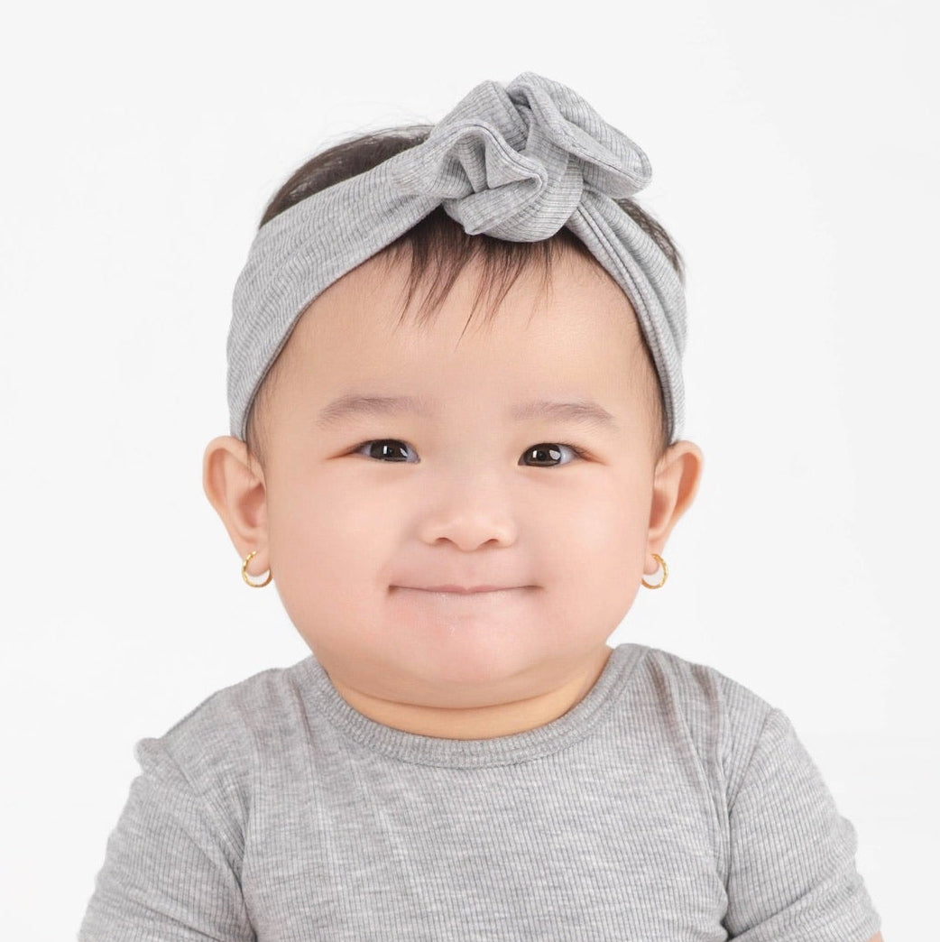 Headwrap in Ribbed Heather Grey