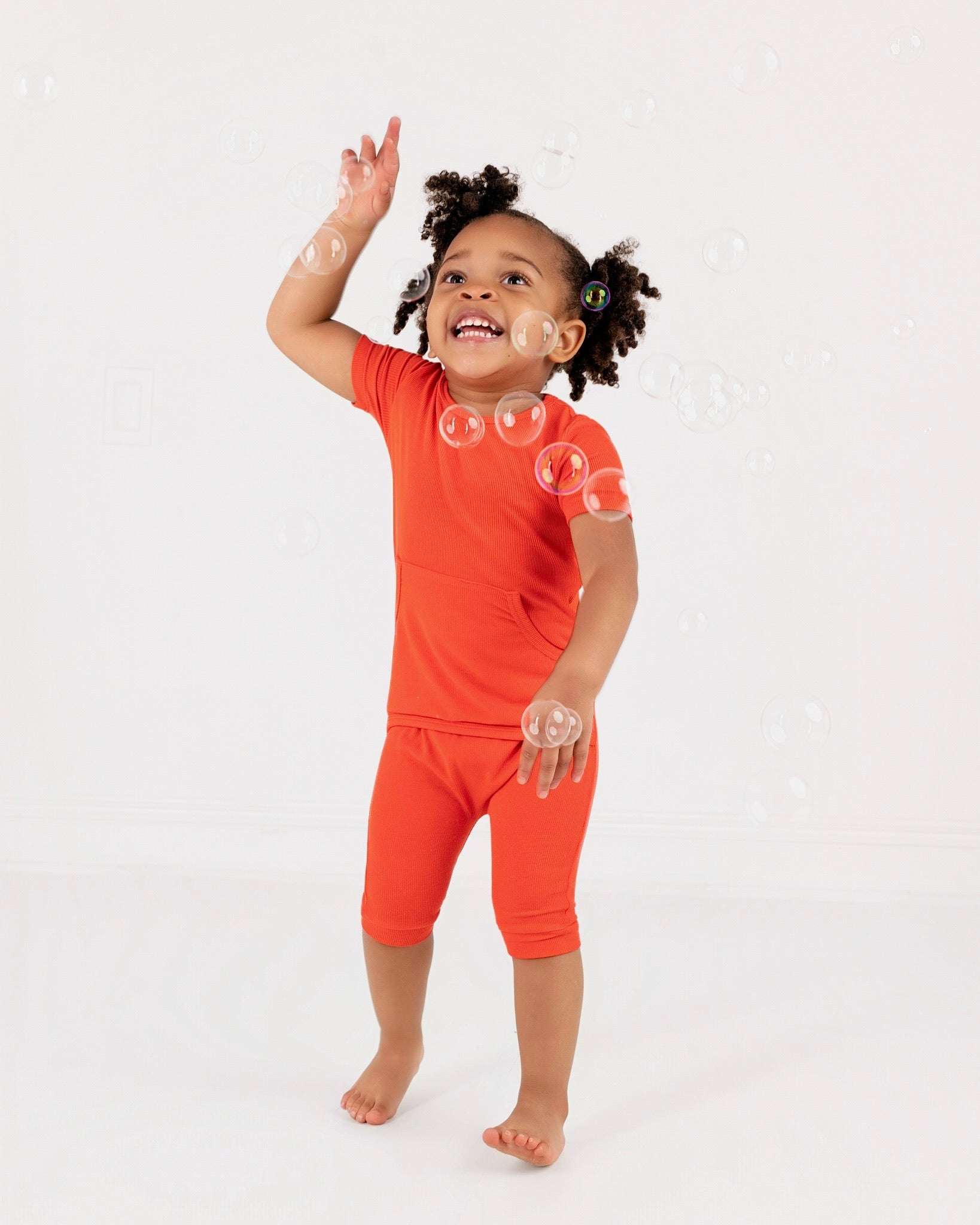 Front Opening Ready Set Romper® Shortie in Ribbed Coral