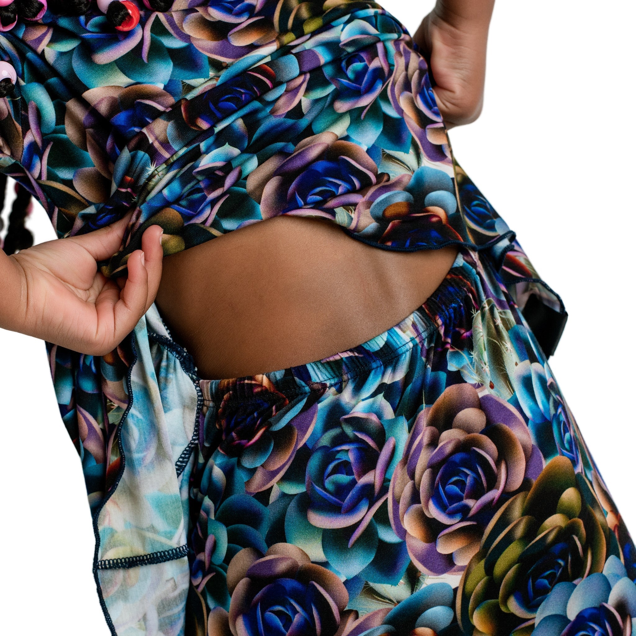 Reversible Opening Ready Set Romper® Twirl in Electric Garden