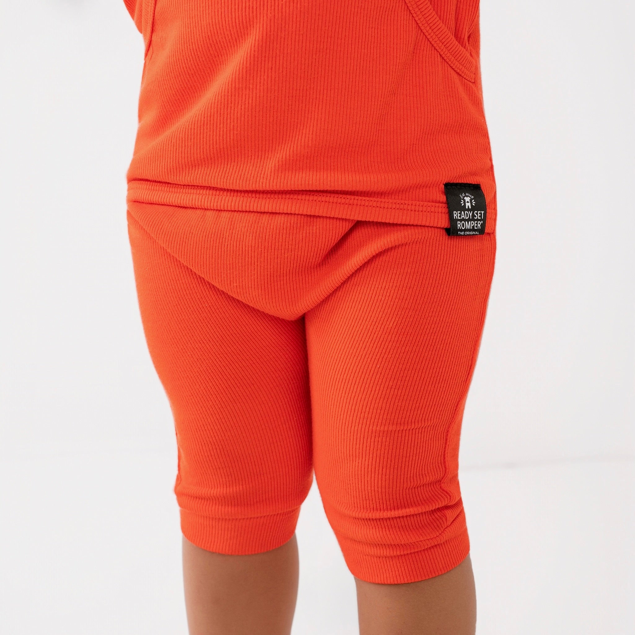 Front Opening Ready Set Romper® Shortie in Ribbed Coral