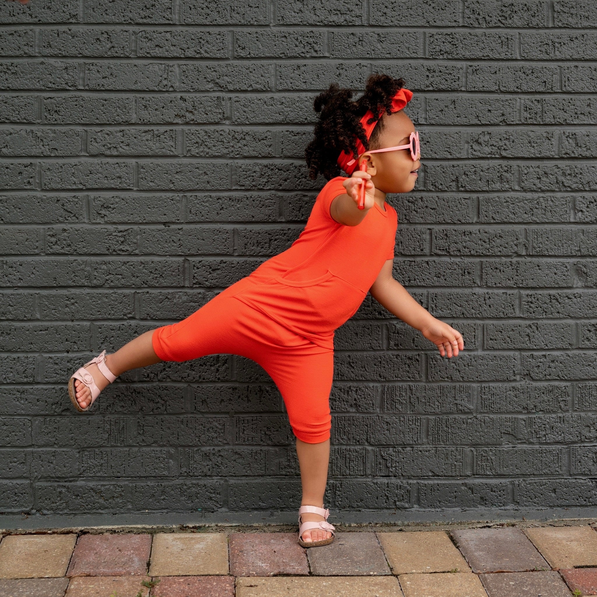 Front Opening Ready Set Romper® Shortie in Ribbed Coral