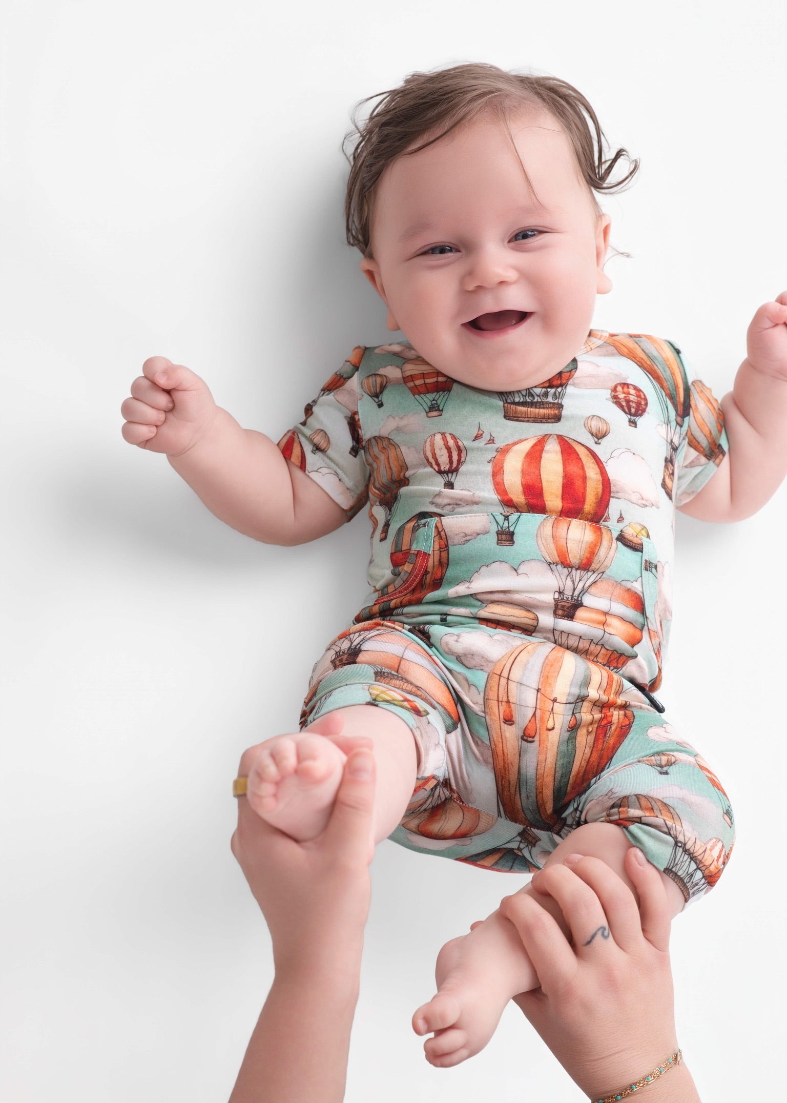 Front Opening Ready Set Romper® Shortie in Catch Me in the Clouds