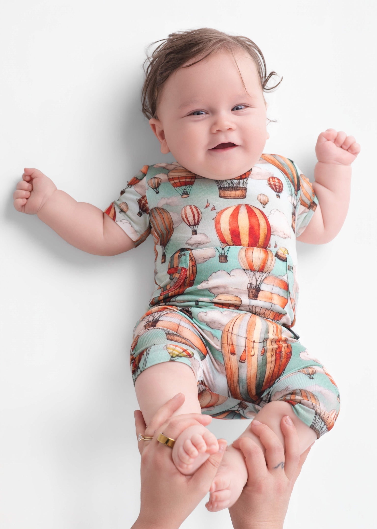 Front Opening Ready Set Romper® Shortie in Catch Me in the Clouds
