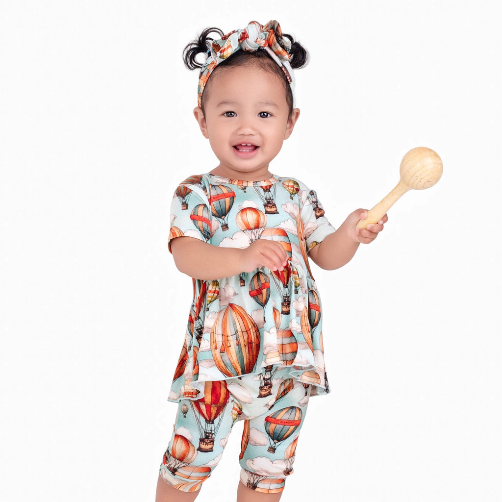 Reversible Opening Ready Set Romper® Shortie Twirl in Catch Me in the Clouds