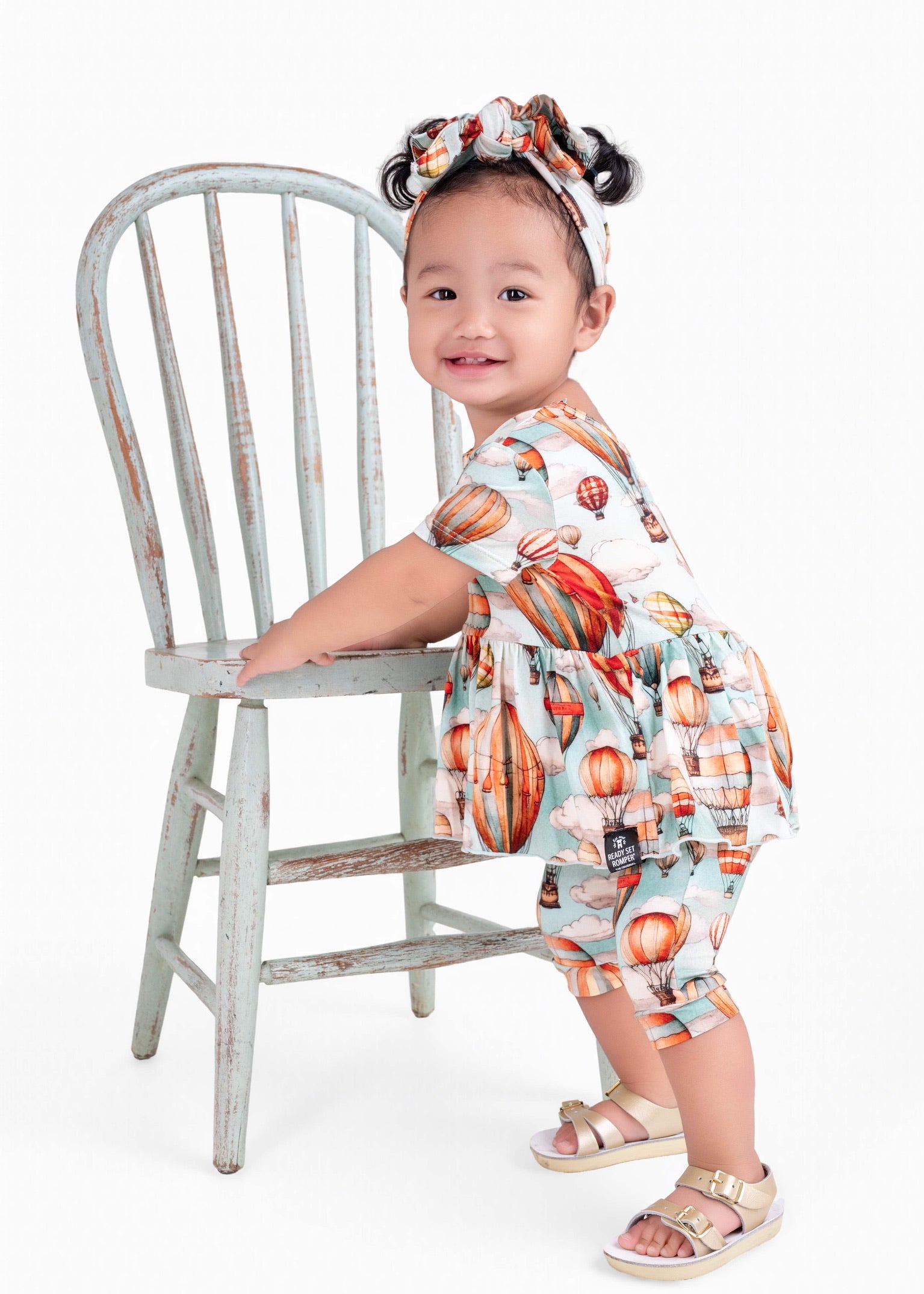 Reversible Opening Ready Set Romper® Shortie Twirl in Catch Me in the Clouds