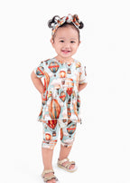 Reversible Opening Ready Set Romper® Shortie Twirl in Catch Me in the Clouds