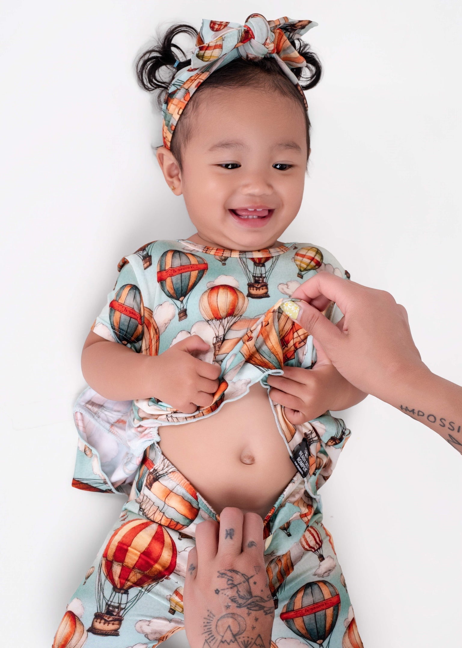 Reversible Opening Ready Set Romper® Shortie Twirl in Catch Me in the Clouds