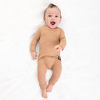 Front Opening Ready Set Romper® in Ribbed Caramel