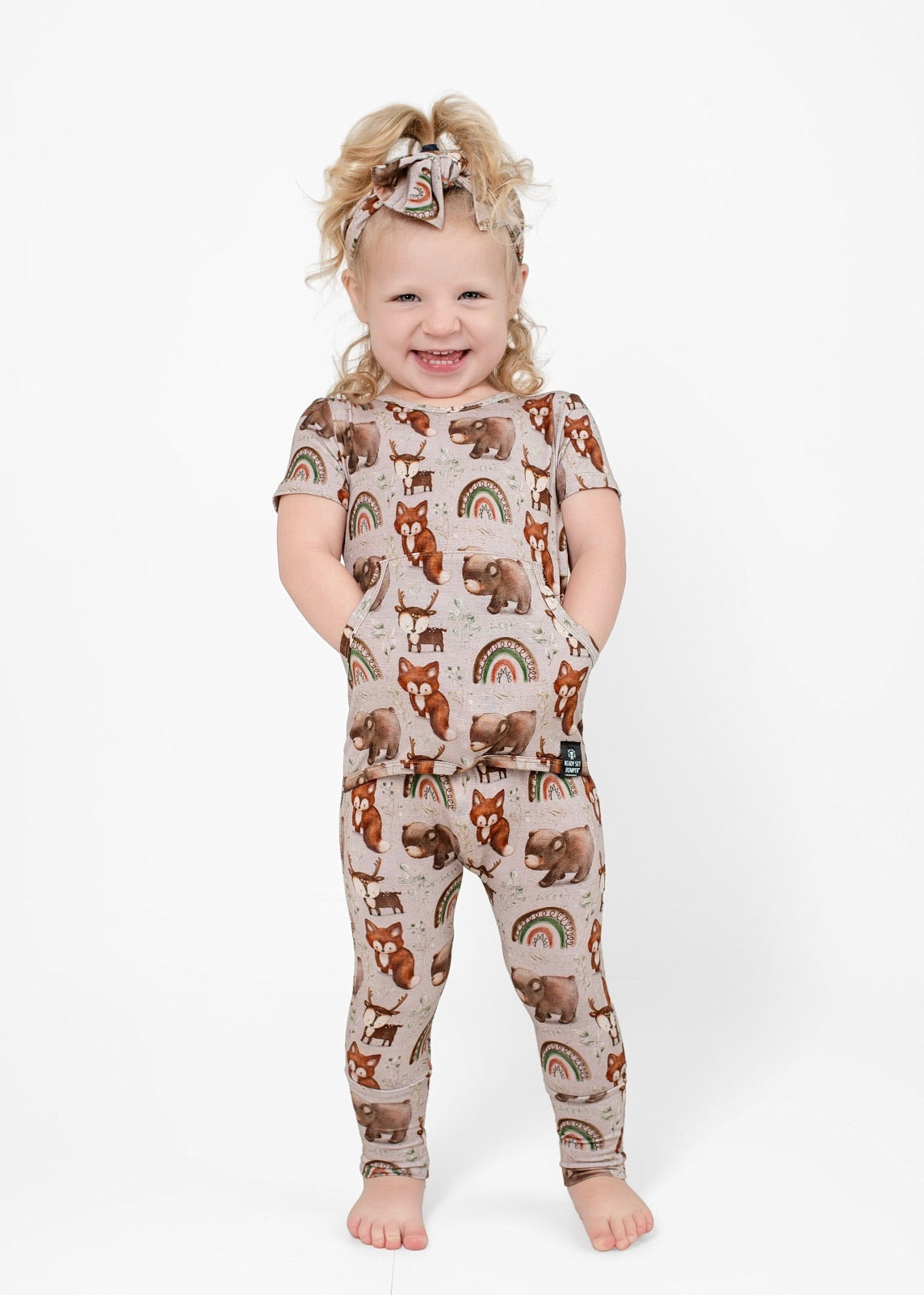 Front Opening Ready Set Romper® in Woodland Animals
