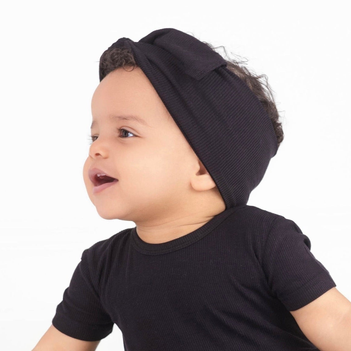 Headwrap in Ribbed Essential Midnight