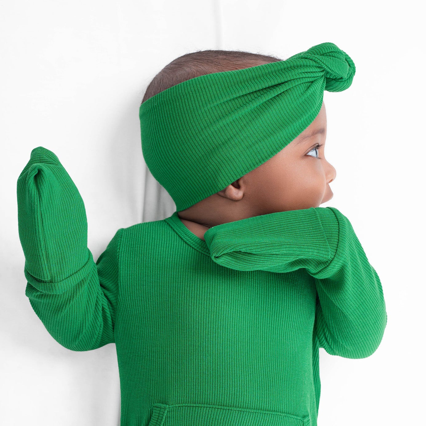 Headwrap in Ribbed Emerald