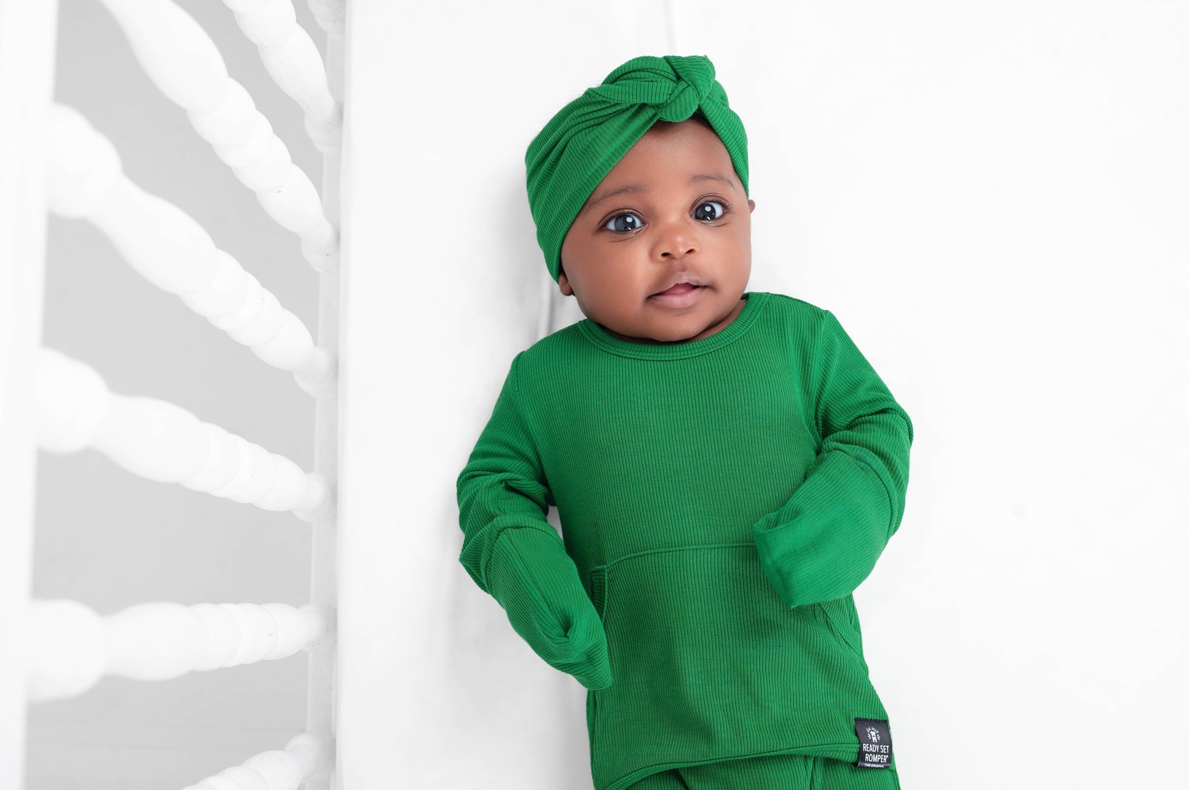 Headwrap in Ribbed Emerald