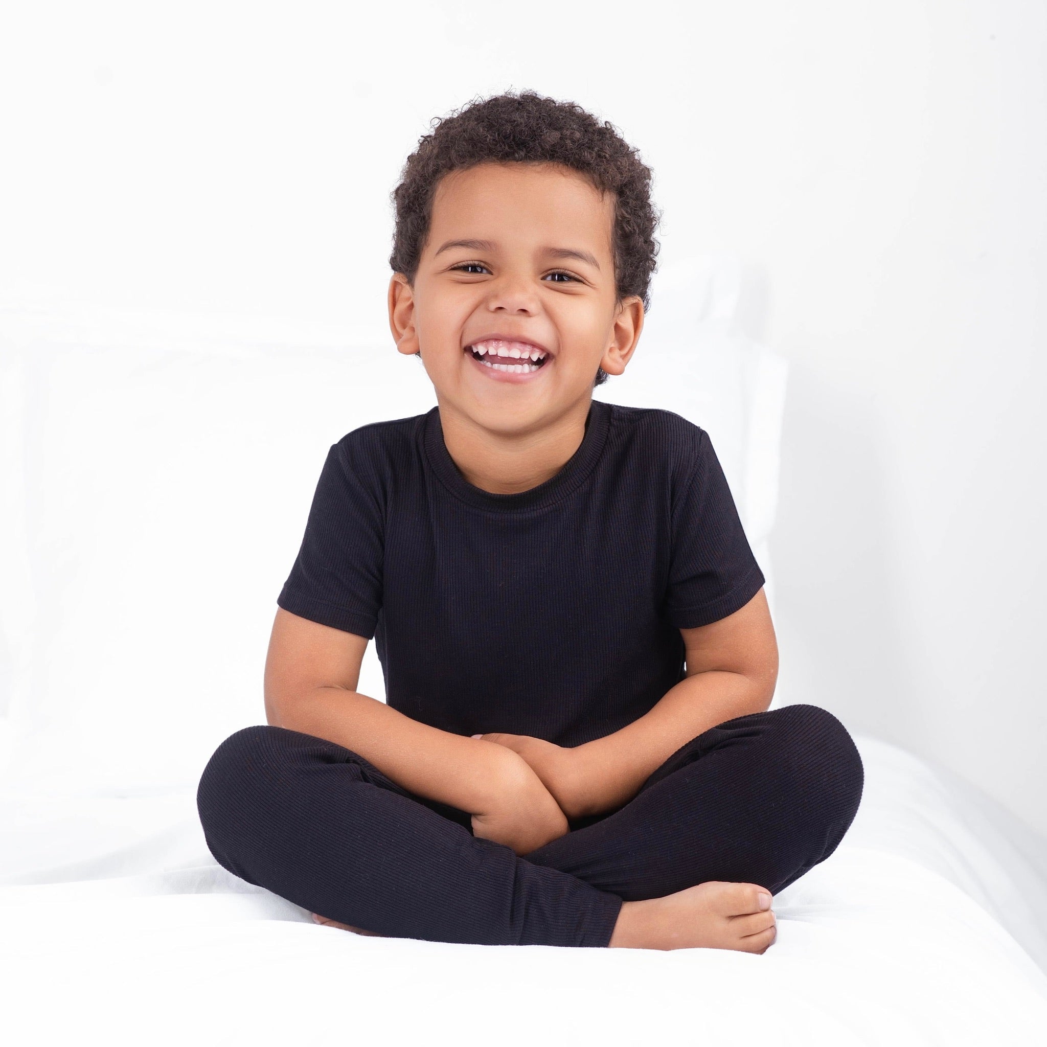 2 pc Loungewear Set in Ribbed Essential Midnight