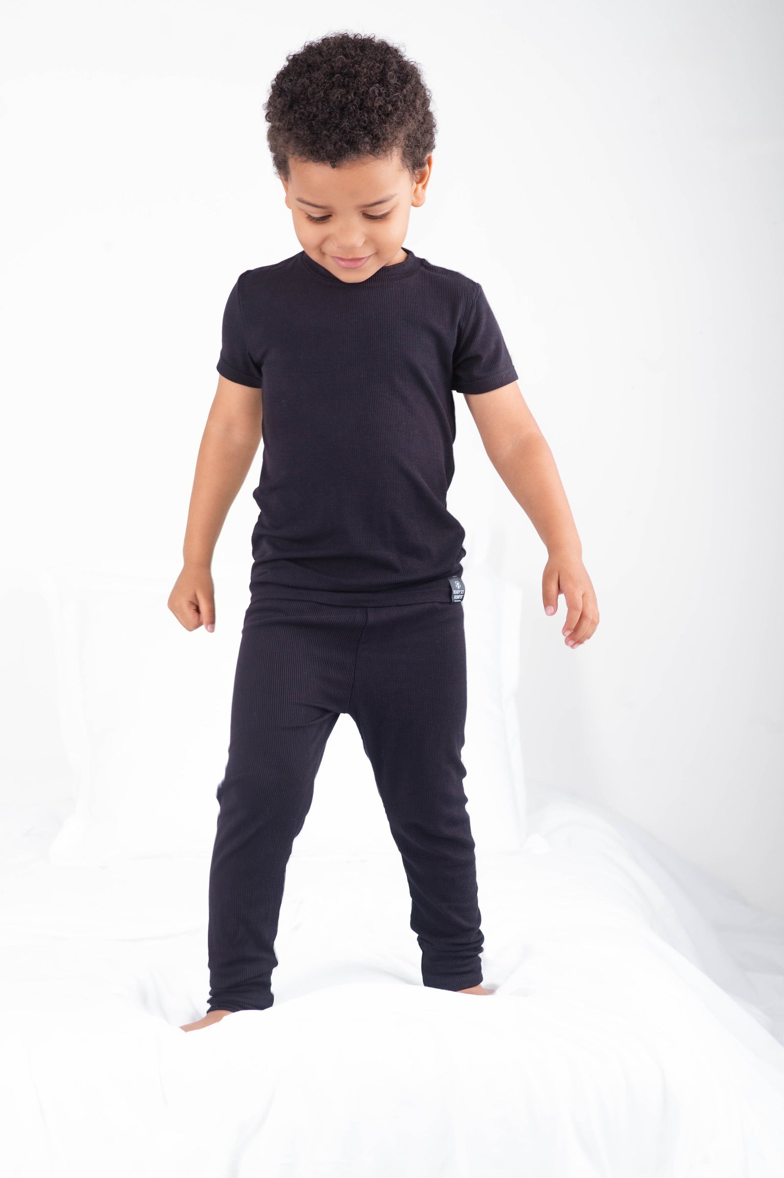 2 pc Loungewear Set in Ribbed Essential Midnight